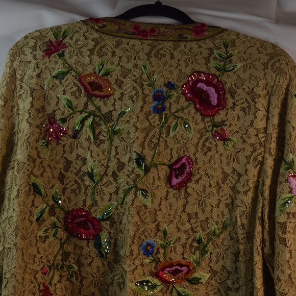 TOGETHER Beaded, Sequinned, embroidered, Lace Jacket SZ 16 - Picture 2 of 11